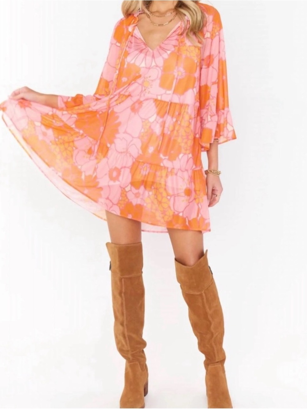 Show Me Your Mumu Viola Mini Dress Retro Garden Mesh XS NWT